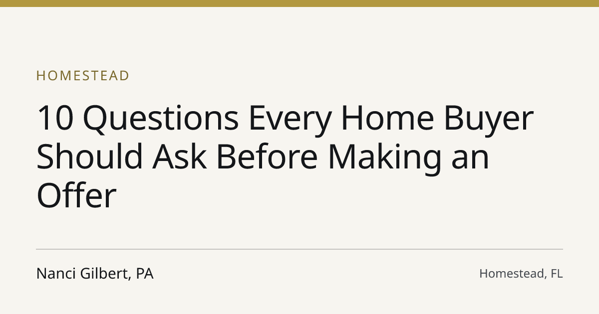 Title card for the article: 10 preguntas que todo comprador debe hacer antes de hacer una oferta