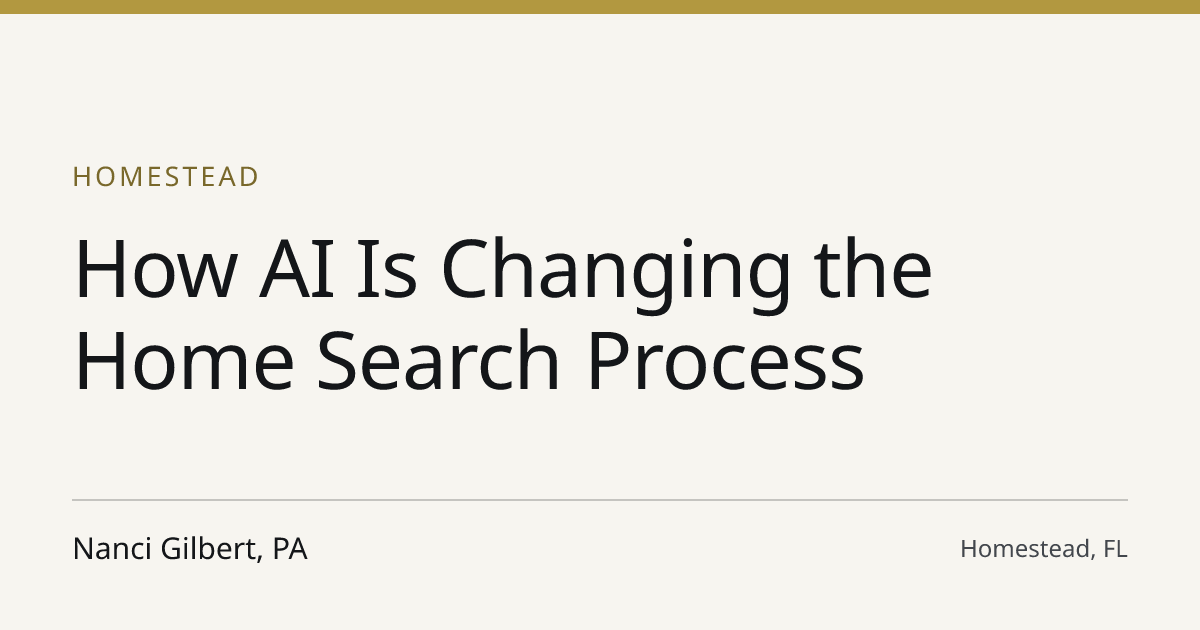 Title card for the article: How AI Is Changing the Home Search Process