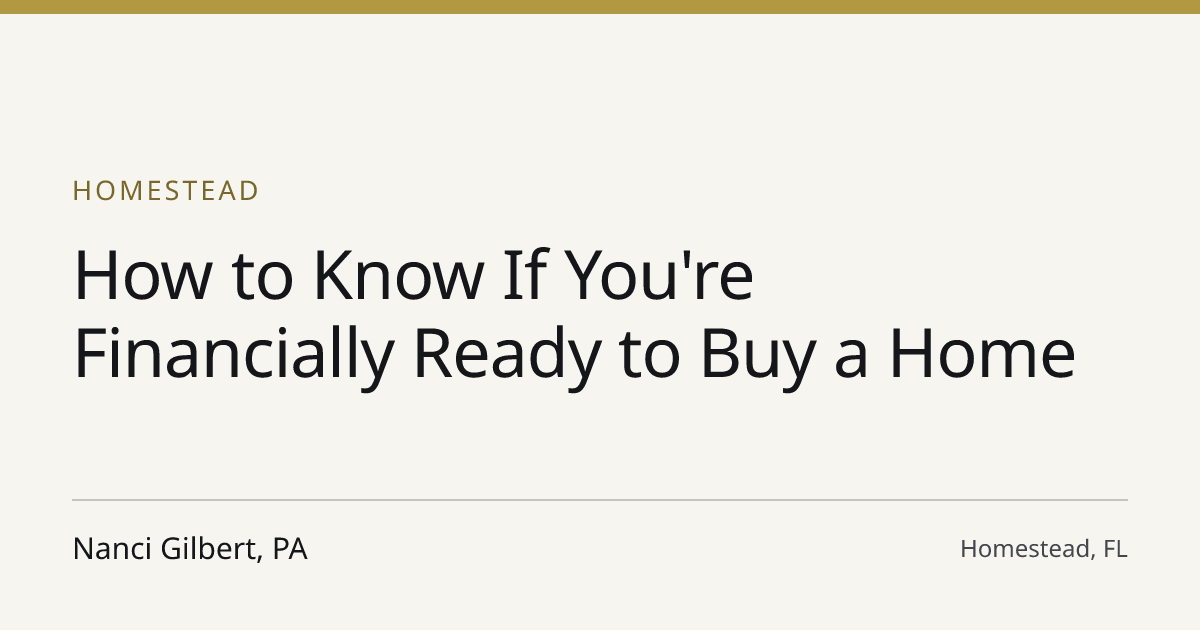 Title card for the article: How to Know If You're Financially Ready to Buy a Home