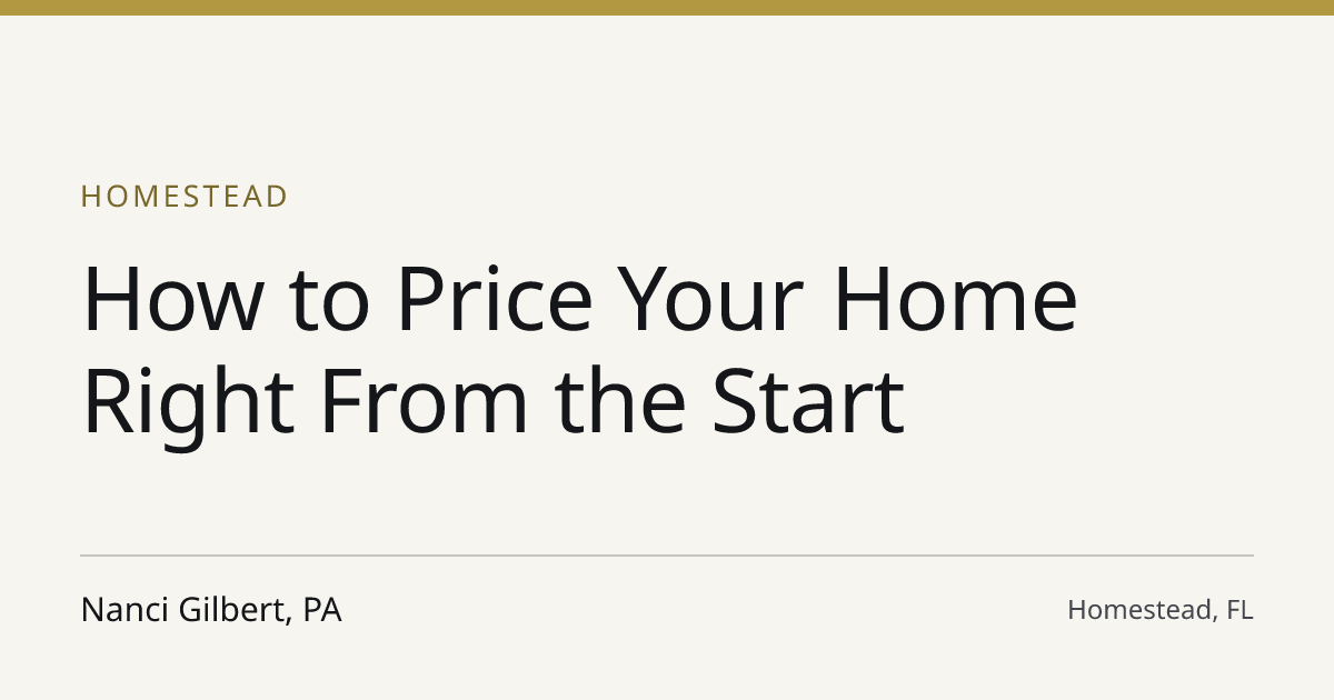 Title card for the article: How to Price Your Home Right From the Start
