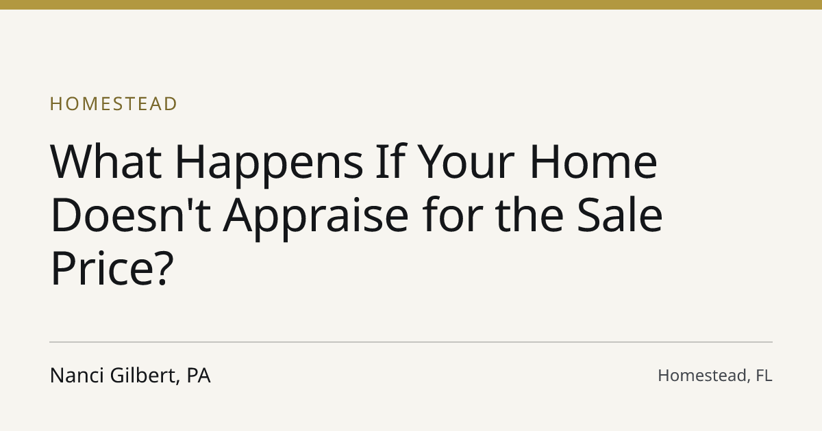 Title card for the article: What Happens If Your Home Doesn't Appraise for the Sale Price?
